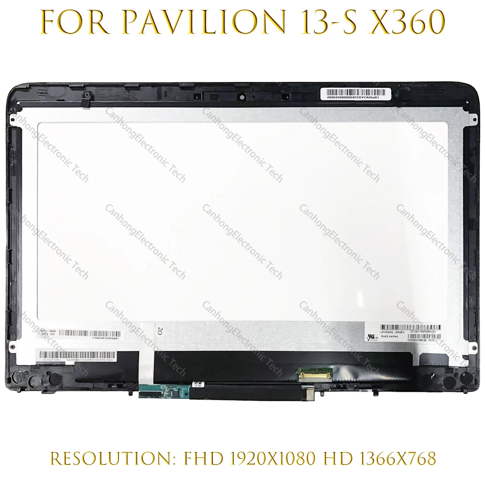 

13.3'' LCD Touch Screen Digitizer Assembly LP133WH2-SPB3 For HP Pavilion X360 13-S series 13-S1000 13-S150SA S128N