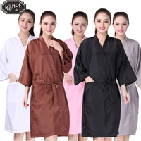 salon client gown robe smock kimono hairdressing cape dress beauty spa hotel barber guest clothes nignt gown wrap