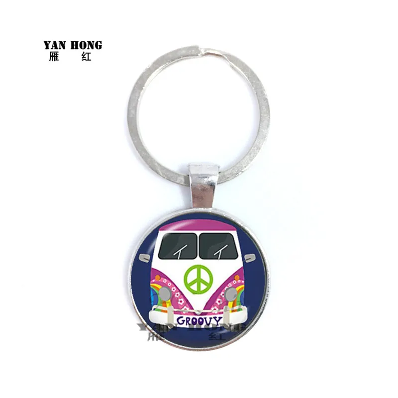 Модный металлический брелок для ключей голубого цвета в стиле ретро Красный