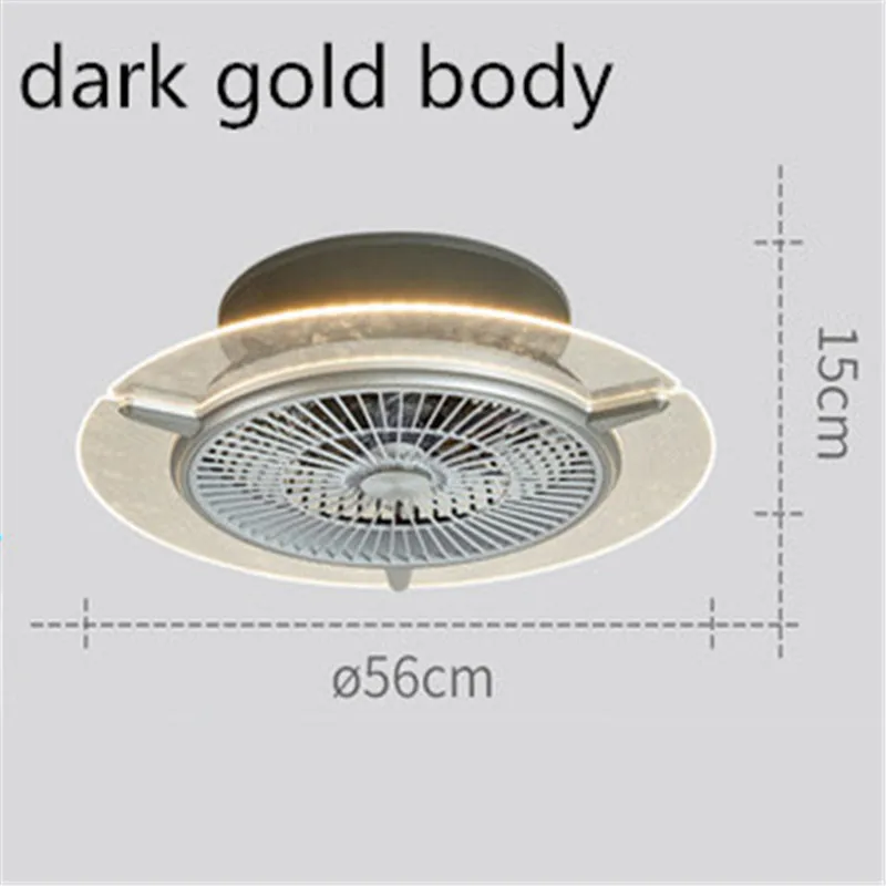 

Modern Style Invisible Diningroom LED Ceiling Fan Light Creative Circular Livingroom Study Led Fan Light With Remote Control