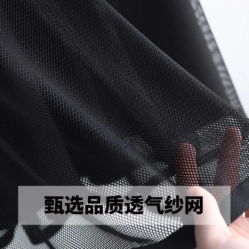 

2021 Summer New Elastic High Waist Thin Hollow Mesh Skirt Black All-match Casual Women A-line Pleated Long Skirt Free Shipping