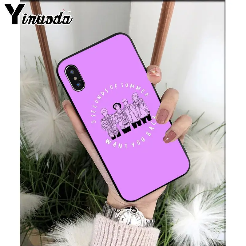 Yinuoda 5SOS 5 секунд лета ТПУ Мягкие аксессуары для телефонов Чехол для iPhone X XS MAX 6 6S 7 7plus 8 8Plus 5 5S XR