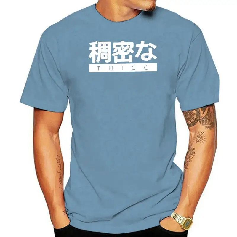 

Men T Shirts Aesthetic Japanese THICC Logo Short Sleeve Aesthetic Vaporwave Tees Crew Neck Clothing T-Shirts