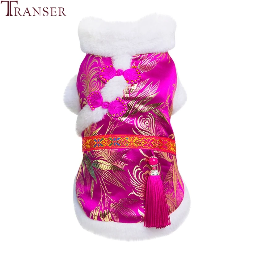 Transer китайский костюм с узлом Тан костюм для собак с кисточками зимнее теплое пальто для собак Куртки для домашних животных на год одежда для собак жилет 910