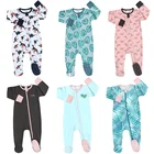 Комбинезон для мальчиков и девочек, детская одежда с рисунком хлопковый на молнии с длинным рукавом