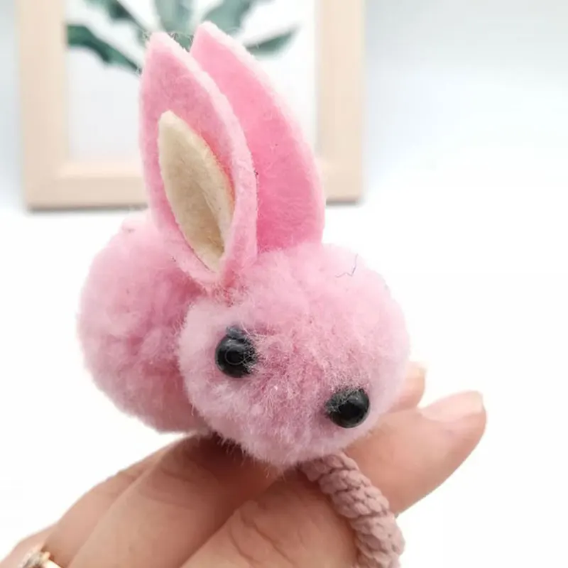 

Cute Animal Rabbit Elastic Hair Bands Hair Ball Hair Ring Female Rubber Band Korean Headwear Children Hair Accessories Ornaments