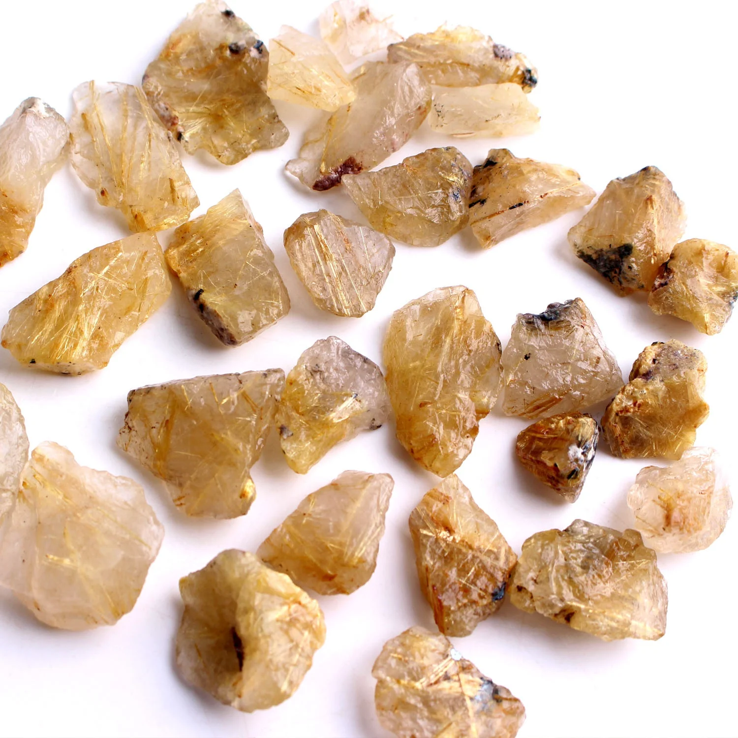 Прозрачные натуральные Очаровательные желтые волосы кристаллы золотые