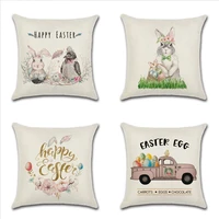 easter cute bunny egg truck animal printing pillow case custom home decoration linen pillowcase car waist cushion cover