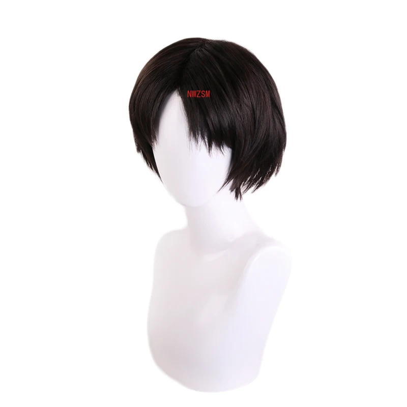 Killing Stalking Yoon Bum Yoonbum Black Brown Short Wig Cosplay Costume Levi Ackerman Heat Resistant Synthetic Hair Wigs | Тематическая