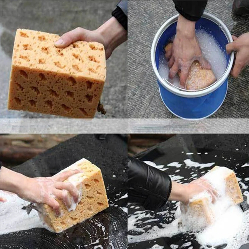 

Car Wash Sponge Extra Large Cleaning Honeycomb Coral Car Yellow Thick Sponge Block Car Supplies Auto Wash Tools Absorbent