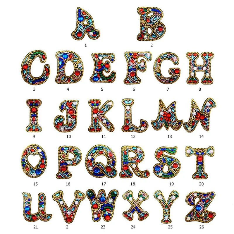 AZQSD A-Z, брелок с бриллиантами, алмазная живопись, английские буквы, полный набор ключей, подвеска, подарок для украшения сумки, пряжка сделай сам