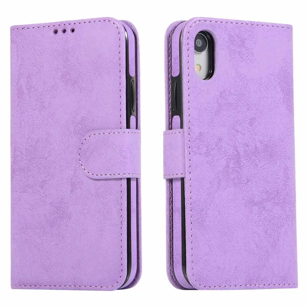 purple Модный чехол-кошелек для iPhone XS X, съемный флип-чехол, кожаный чехол для телефона, чехол для iPhone 11 Pro XR 6 7 8 Plus Funda - Цвет: purple