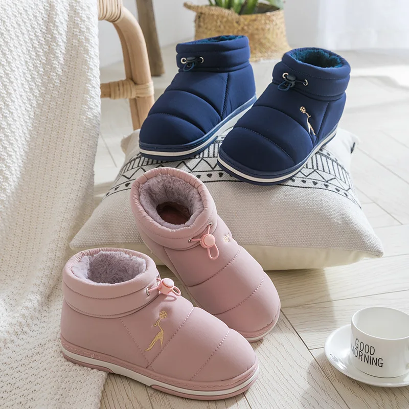 Women Winter Shoes Warm Waterproof Flats Comfort Plush Shoes Woman Ladies Boys Girls Home Indoor Outdoor Cotton Fabric Shoes