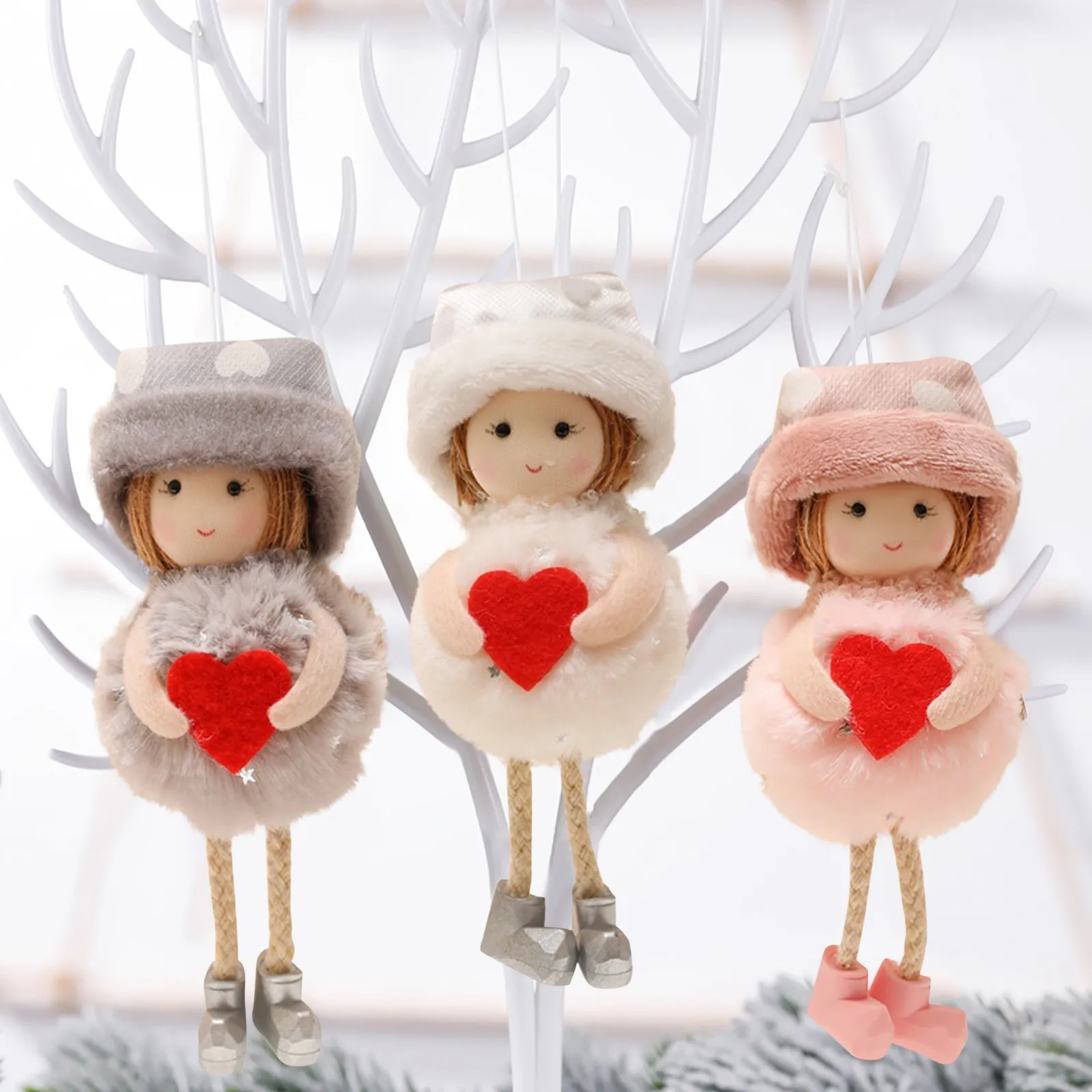 

Christmas Plush Doll Ornaments Xmas Tree Ornament Dolls Decorative Plush Angel Pendants Christmas Hanging Doll Decorations