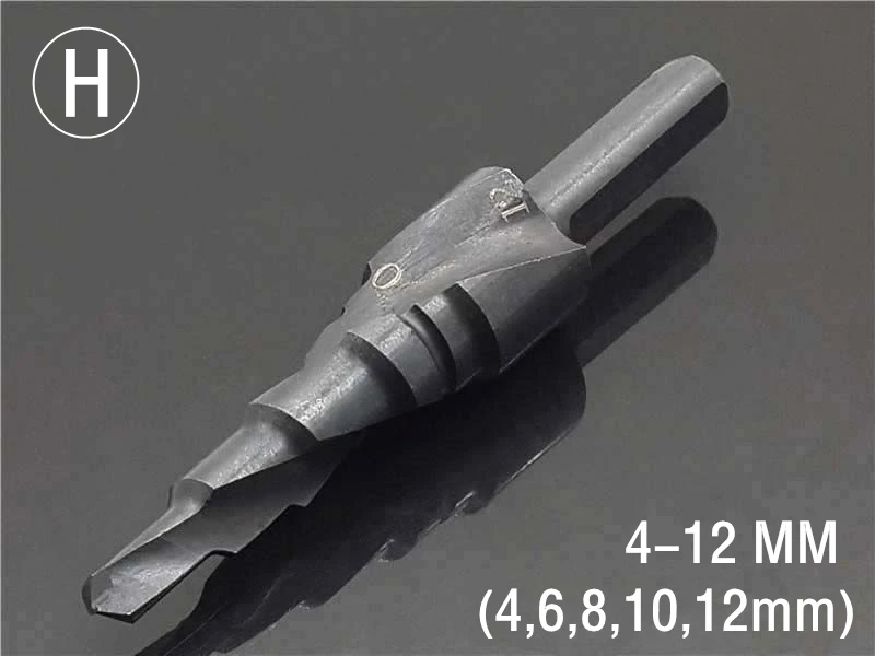 HSS Титан 4-12 мм спиральный рифленый 1/4 шестигранный хвостовик металлический Шаг сверло отверстие резак дерево конусный сердечник сверлильная пила электросверла инструмент