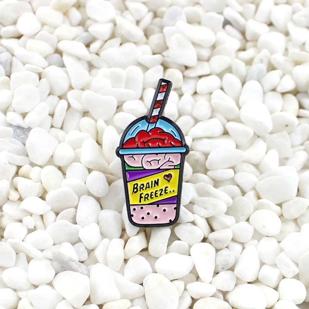 Женская эмалированная брошь в виде чашки мороженого | Украшения и аксессуары