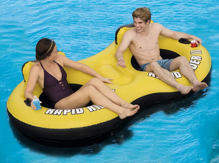 

Double swimming pool inflatable floating boat outdoor ocean rafting boat beach holiday swimming pool inflatable bed