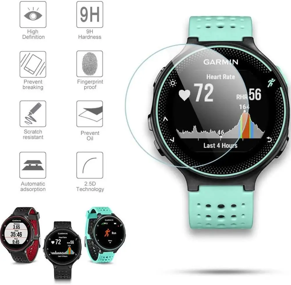 Закаленное стекло 5 шт./лот Защита экрана для Garmin Forerunner 225 235 620 735XT 935 935xt 630 Vivoactive HR S60