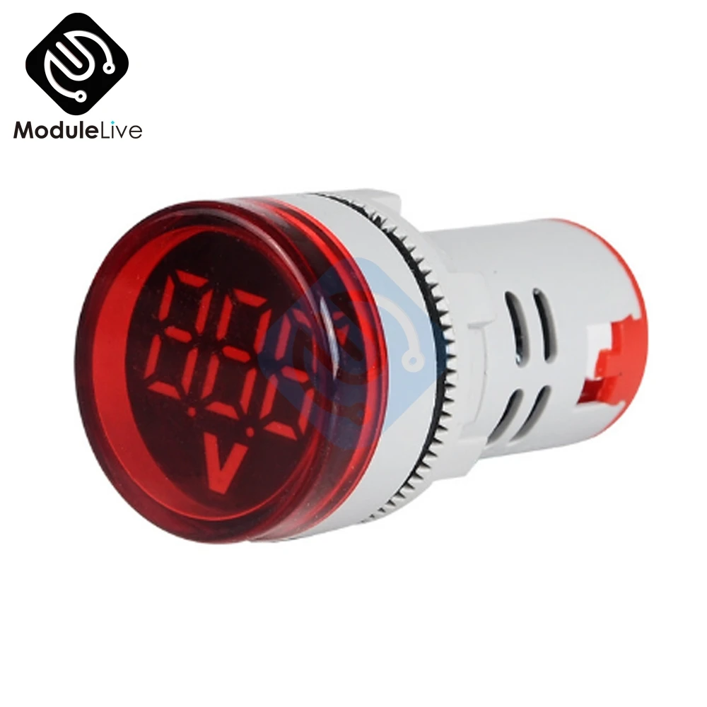 Вольтметр-измеритель напряжения Круглый квадратный ампер 22 мм 12 В 220 переменного