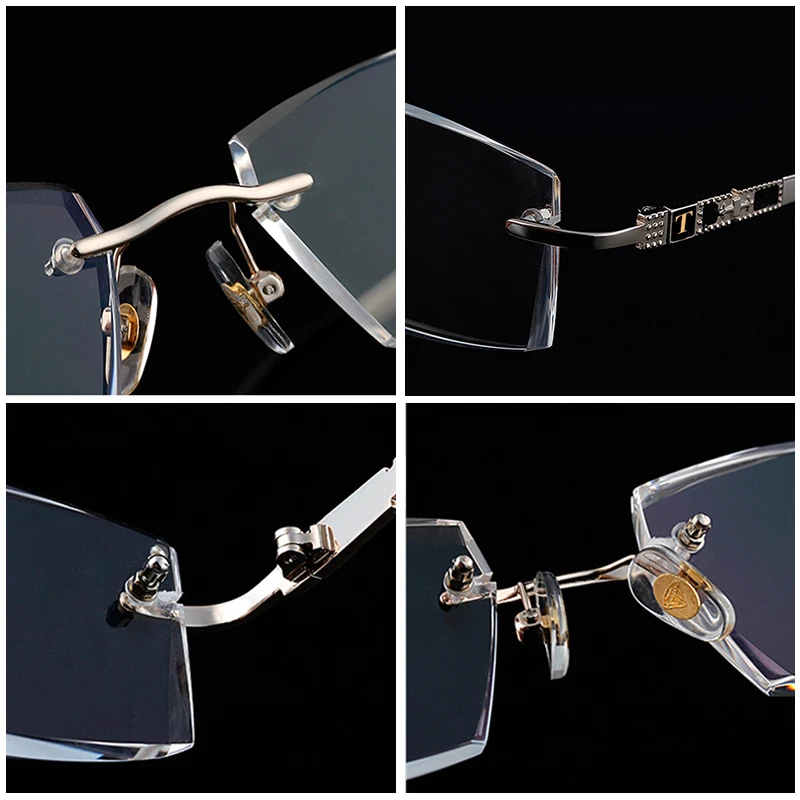 Мужская оправа для очков без оправы диоптрийных в деловом стиле |