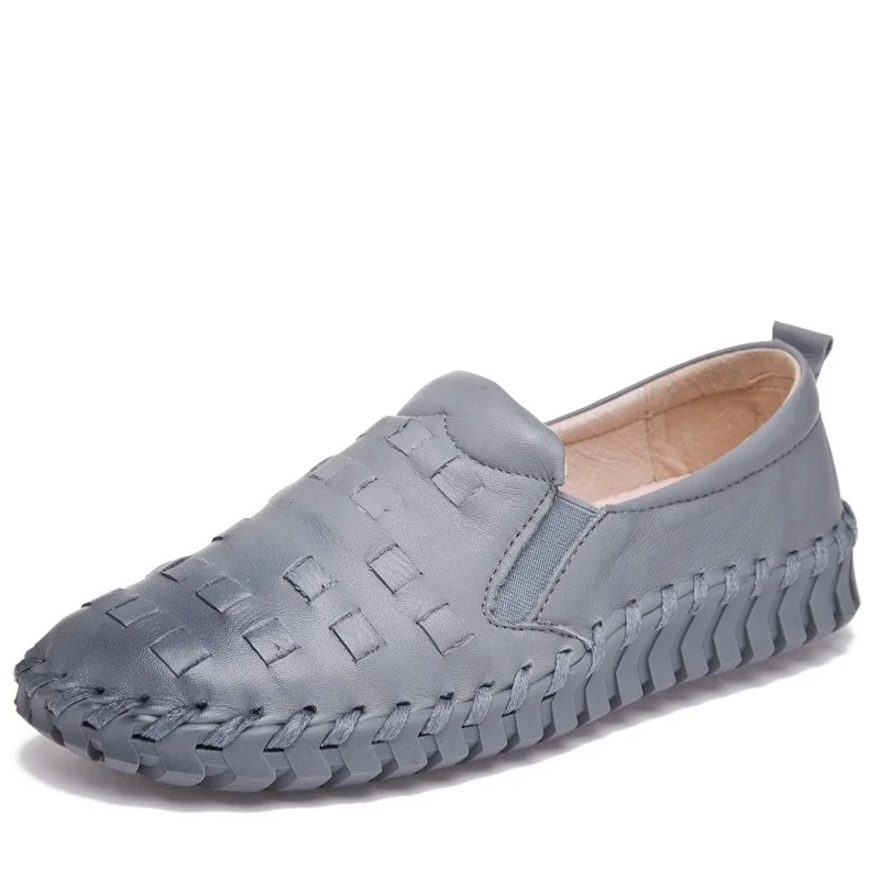 DRKANOL 2021 Весна Женские туфли-лодочки без шнуровки Лоферы ручной работы Туфли на