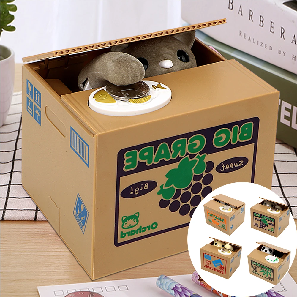 

HILIFE Automated Panda Cat Steal Coin Bank Money Saving Box Electronic Money Boxes Piggy Banks Kids Gift Home Decor Cute