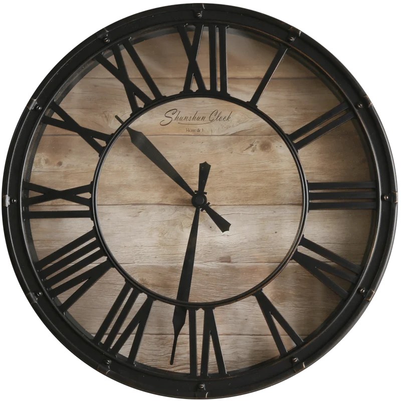 Настенные часы в винтажном стиле кварцевые бесшумные антикварные с римскими