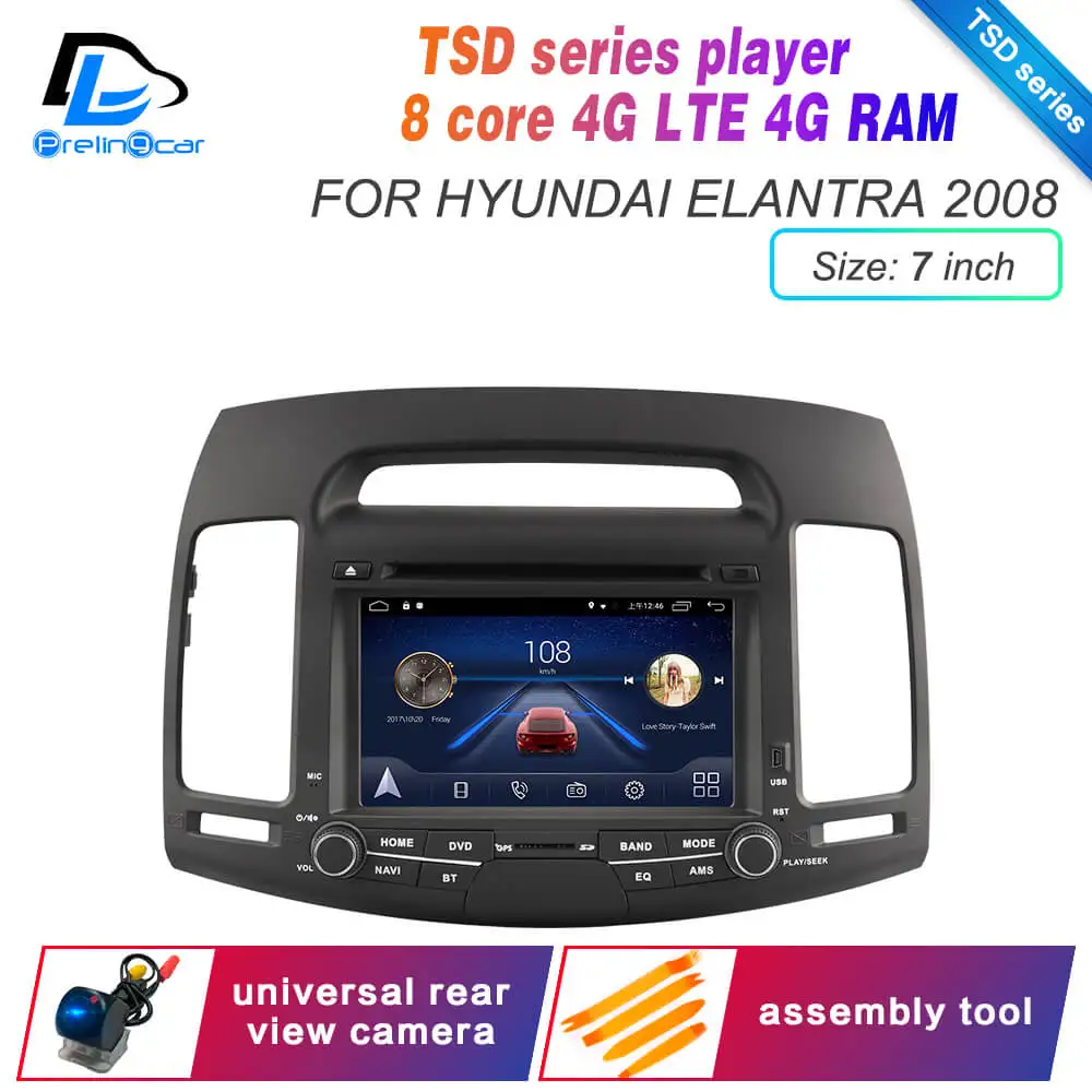 TSD 7inch 08 elantra Android 9,0 DSP 4G Lte мультимедийный dvd-плеер для hyundai elantra 2008 2011 лет автомобильный монитор Радио Стерео навигационная система - Цвет: TSD 7inch 08 elantra