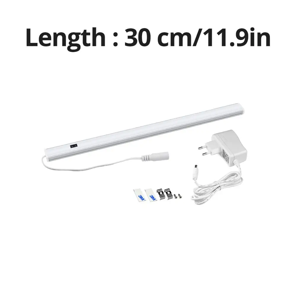30CM with Power Ручная развертка развертки светодиодный шкаф светильник s 30/50 см движения Сенсор светодиодный бар ночной Светильник для выдвижного ящика шкафа гардероба шкафа лампа Кухня светильник s - Цвет: 30CM with Power