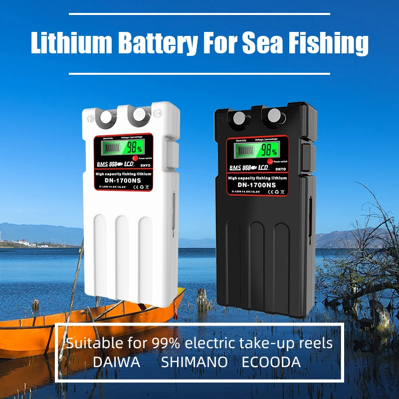 

14.8V 13600mAh Rechargeable Lithium Battery for Sea Fishing Boat Power Electric Take-Up Reels Hobby+1A Charger Bag Straps