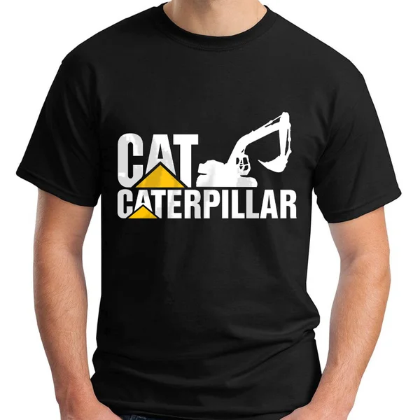 

New Caterpillar Logo Short Sleeve Black Men's Cool T-Shirt Leisure T Shirt