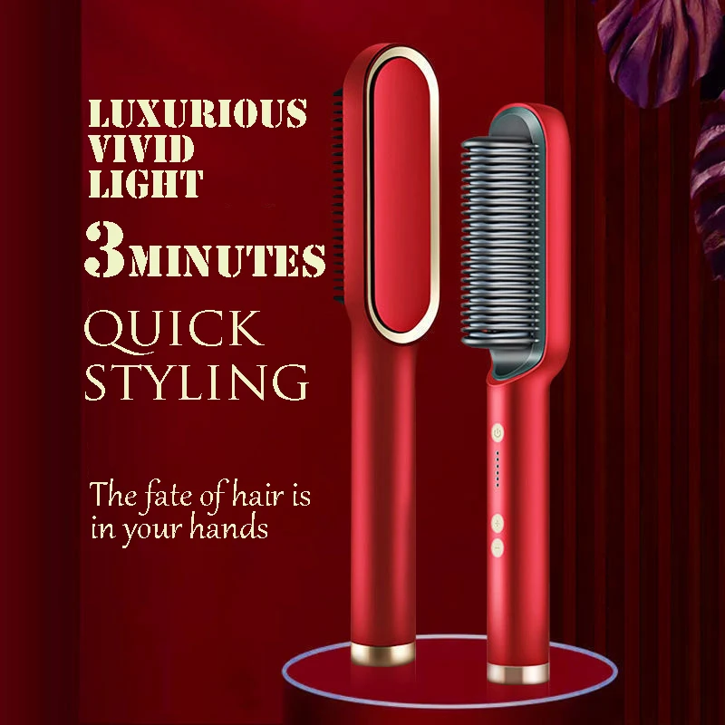 

Многофункциональный Профессиональный Выпрямитель для волос, щипцы для завивки волос из турмалиновой керамики, расческа для волос, выпрями...