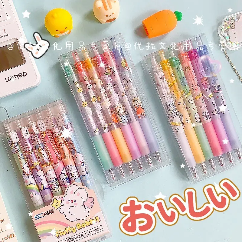 

1/3/6 шт., гелевая ручка с кроликом