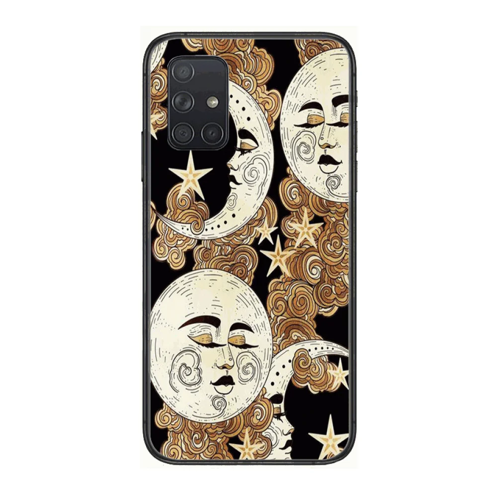 

HD Sun Moon Face Interesting Phone Case Hull For Samsung Galaxy A 50 51 20 71 70 40 30 10 E 4G 5G S Black Shell Art Cell Cover