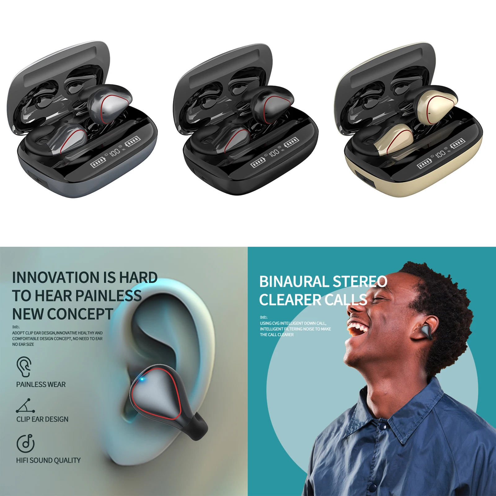 

TWS-наушники Bluetooth 5,0, водонепроницаемые, с шумоподавлением