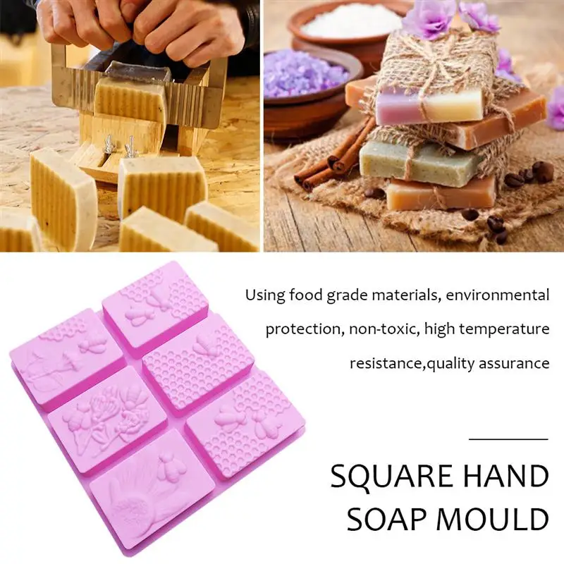 

3D Soap Silicone Fondant Mould 6 Holes Handmade Soap Maker Cake Decorating Pudding Cupcake Muffin Candle Baking Tray Mold