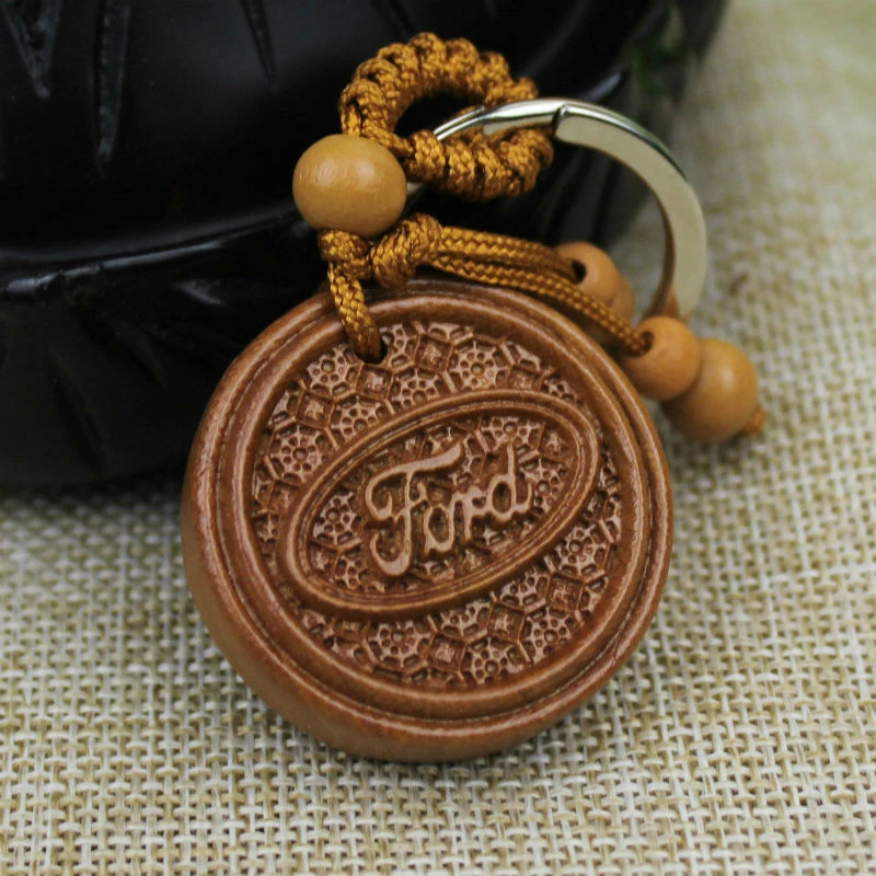 1 шт. новый круглый деревянный ручной резной автомобильный брелок для Ford
