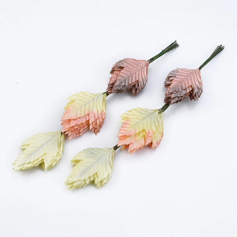 12 шт. рождественские украшения для дома гирлянда Скрапбукинг flowe настенная свадебная брошь коробка для конфет искусственные растения рождественские листья