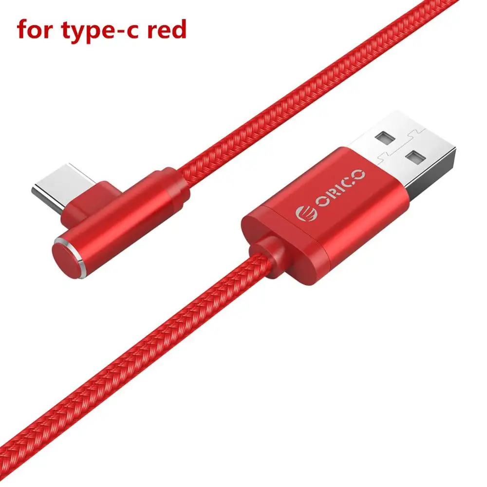 Red USB C cable ORICO Micro USB C кабель для быстрой зарядки 2,4 а нейлоновый шнур для samsung, Xiaomi, huawei, iPhone, игры, телефон, кабели для зарядки - Цвет: Red USB C cable
