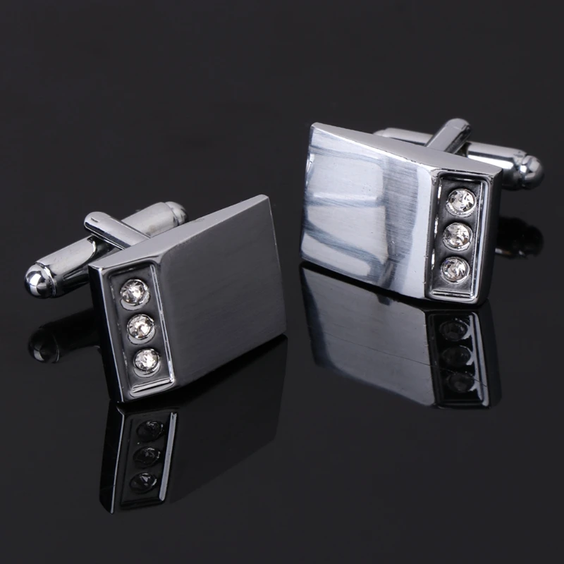 Мужские запонки квадратные Стразы ювелирные изделия стильные подарки деловой
