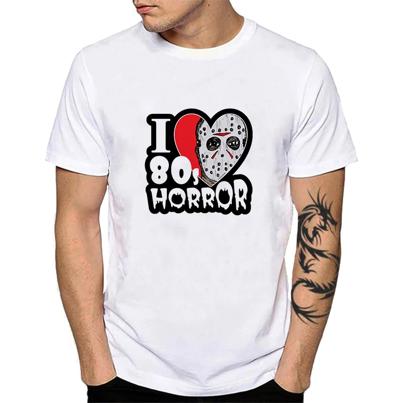 Male T-shirt Ghost Face Scream Cotton Top What Is Your Favorite Scary Movie Harajuku Tee Shirt Horror Addict YH092 | Мужская одежда