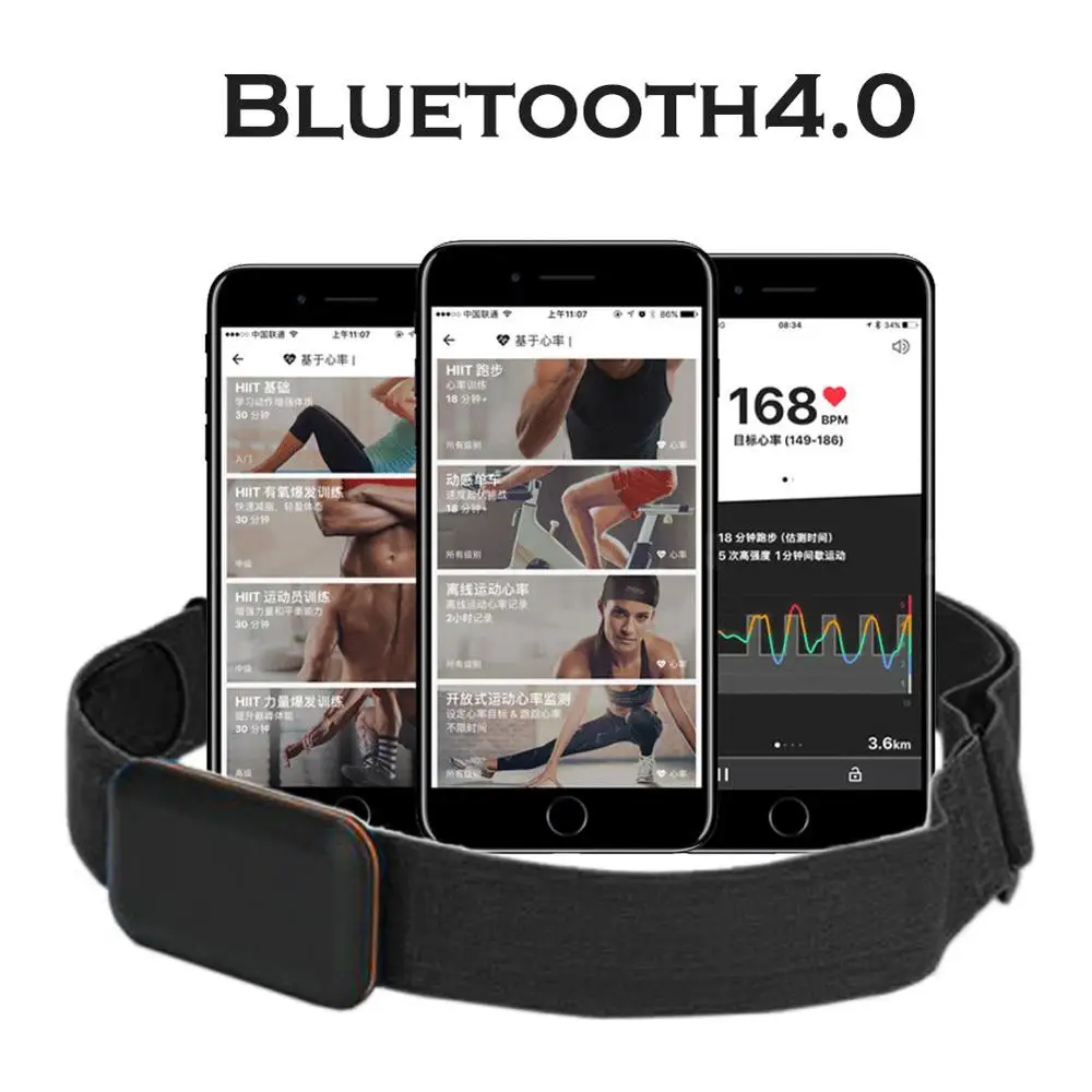 

Heart Rate Monitor Chest Strap Bluetooth 4.0 ANT Fitness Sensor Compatible Belt Wahoo Polar Garmin Connected Outdoor Band
