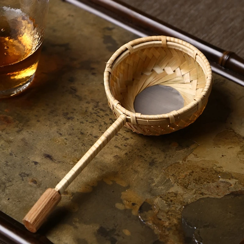 

Бамбуковая искусственная чайная ложка с отверстием, фильтр, креативный чайный инструмент для дома, гостиной, йоги, комнаты, питья чая, зелен...