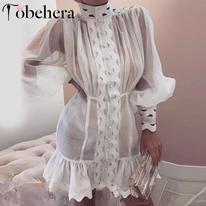 Glamaker прозрачное сексуальное короткое платье с оборками женское длинное