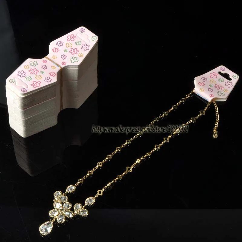 Модное 50 шт./лот бумажное ожерелье с цветами упаковочная карточка для браслета