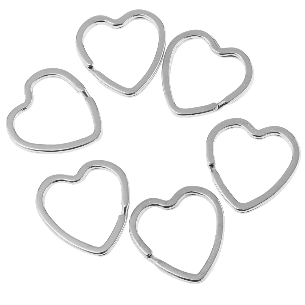 

60PCS Handmade Iron Love Heart Split Rings Key Chain Rings Jewelry Making