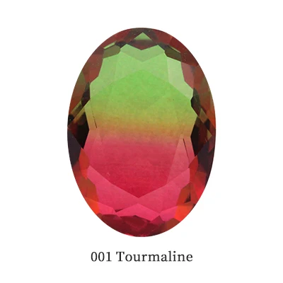 001 Tourmaline Розовый овальный Турмалин цветной горный хрусталь кристалл K9 стекло для изготовления ювелирных изделий точечный кристалл для рукоделия клей на одежде одежды - Цвет: 001 Tourmaline