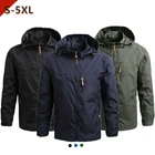 Мужская водонепроницаемая куртка с капюшоном, простая верхняя одежда, ветровка, ветровка, зимние и осенние куртки, модная одежда, пальто 5XL