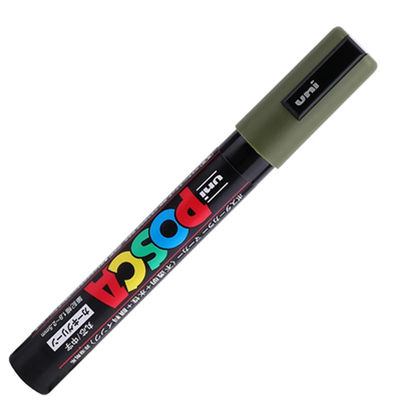 3 шт./партия Mitsubishi Uni Posca PC-5M маркер-средний Tip-1.8mm-2.5mm 17 цветов художественные маркеры офисные школьные принадлежности - Цвет: Армейский зеленый
