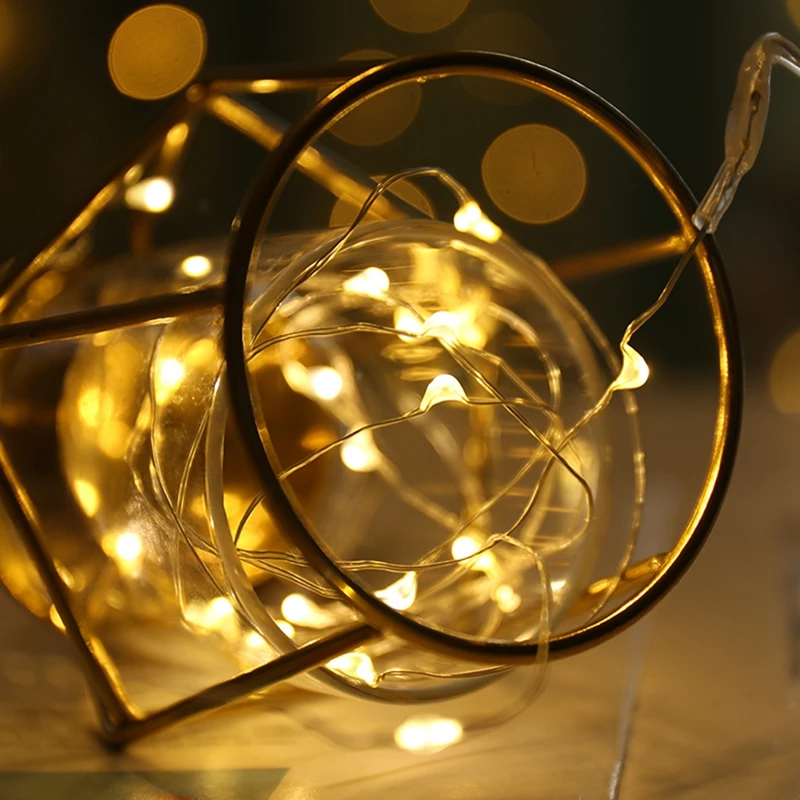 Светодиодная гирлянда из медной проволоки 2 м 3 5 10 Рождественская Свадебная